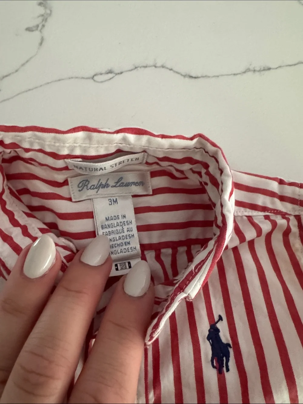 Ralph Lauren Kids Navy Embroidered Nautical Shorts with Red Stripe Shirt